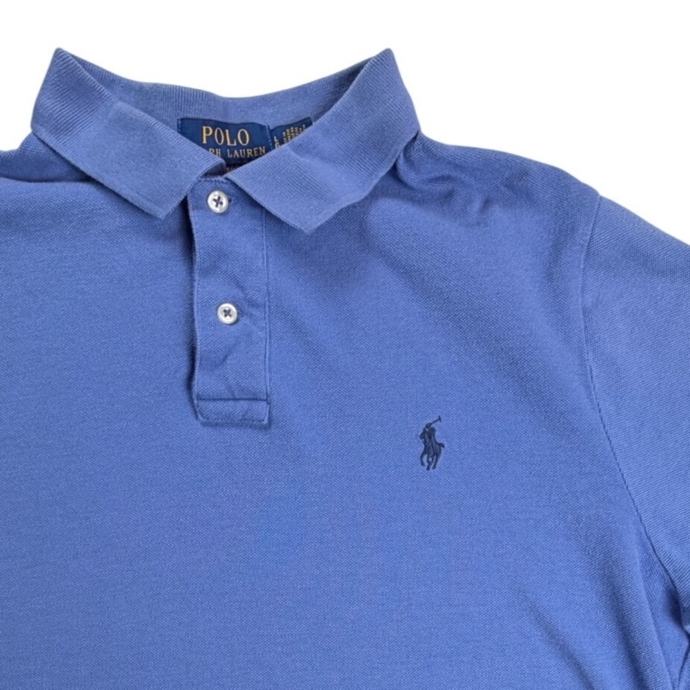 Polo Ralph Lauren Classic Fit Mens Large Blue Cotton Pique Short Sleeve Polo